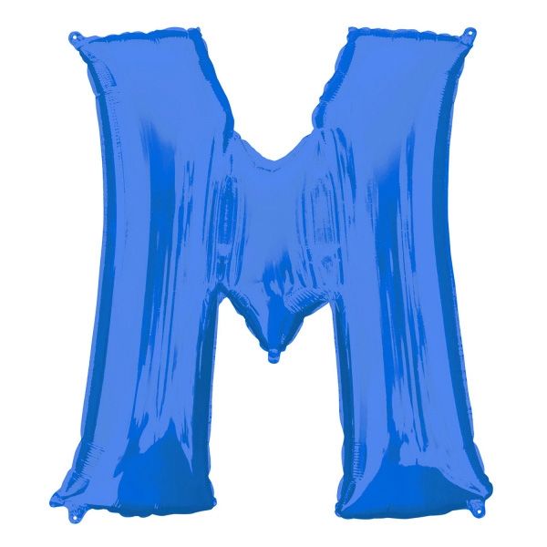 Folienballon Buchstabe "M" in Blau für persönliche Losungen, 83×81cm