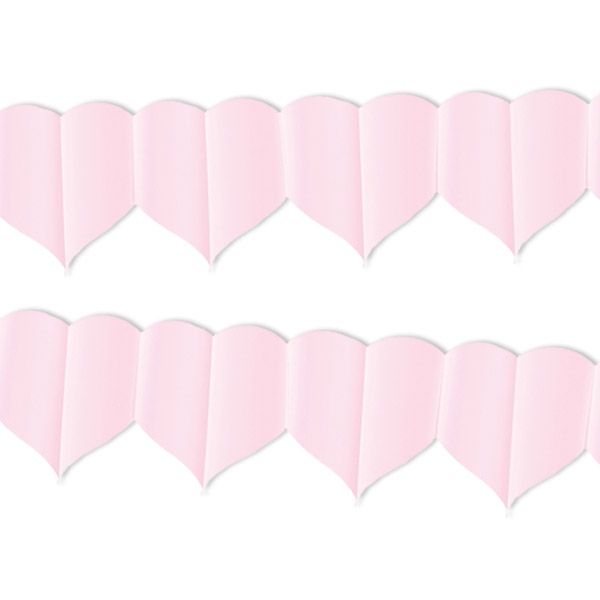 Girlande, rosa Herzen, 4m, 1&nbsp;Papiergirlande für Valentinstag, Muttertag etc.