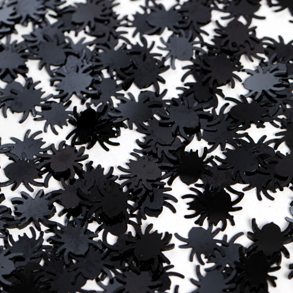 Konfetti "Schwarze Spinnen" aus Kunststoff, 14g im Beutel