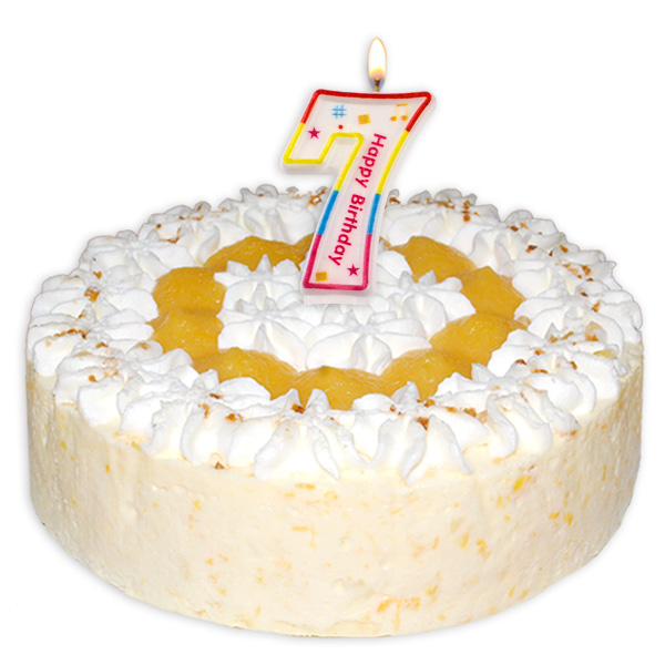 Zahlenkerze "7" mit Happy-Birthday-Aufdruck