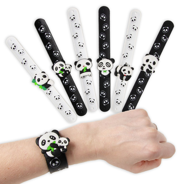 Panda Schnapparmband aus Gummi, 1 Stück