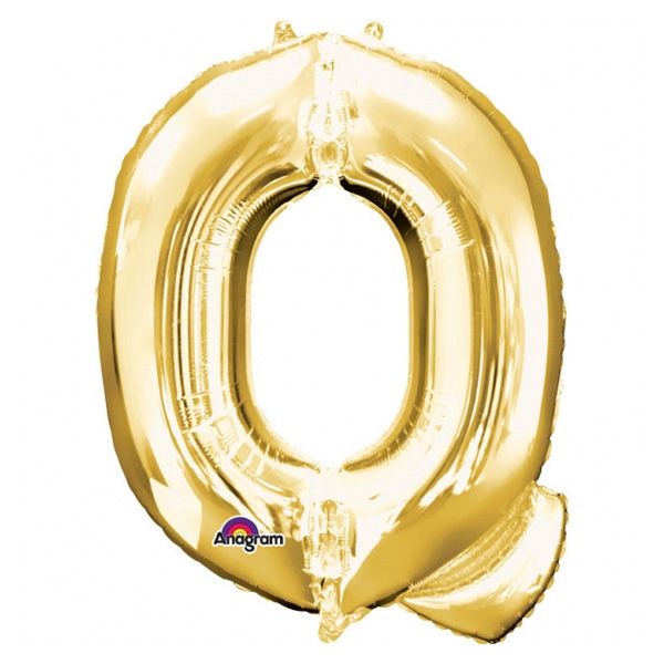Folienballon Buchstabe "Q" in Gold für individuelle Deko, 81 x 60 cm