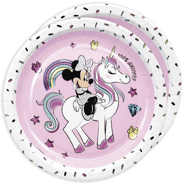 Minnie Maus Einhorn Mottopartyset XL, 135-teilig, für 8 Kids