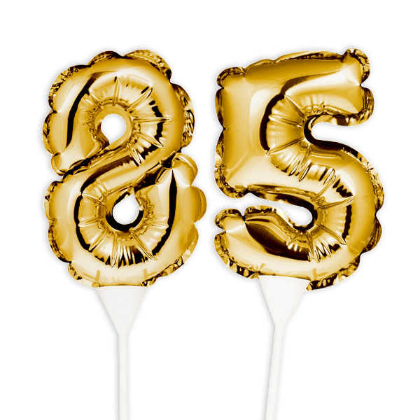 Folienballon-Kuchenpicker zum 85. Geburtstag, Zahl 8 & 5, selbstaufblasend
