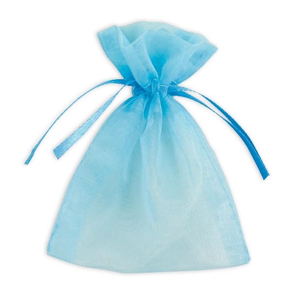 Geschenktaschen, Organza, blau, 10 Stk