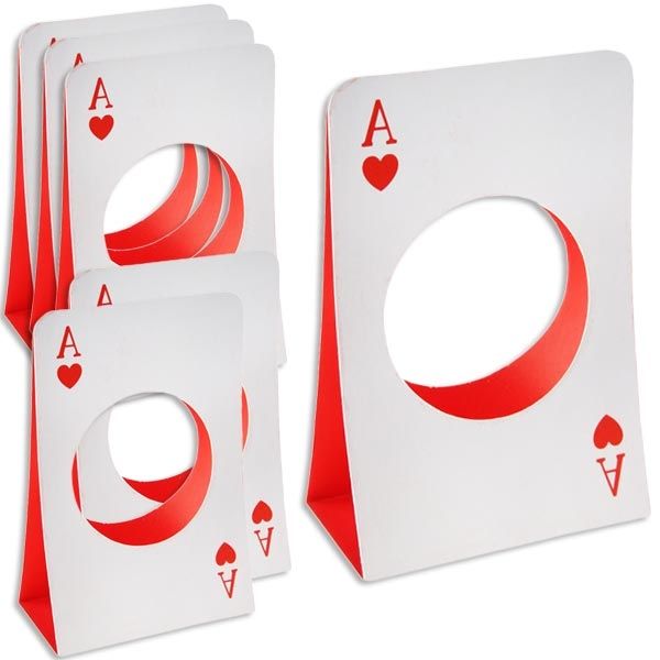 Casino-Party Namenskarten, 6er Pck, dreieckig, 10,5cm x 7cm