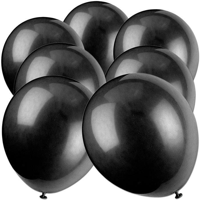Schwarze Luftballons aus Latex, für Heliumfüllung geeignet, 50 Stück