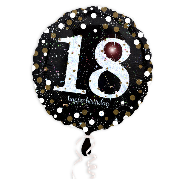 Ballongruß zum 18. Geburtstag versenden inkl. Ballongas, Bänder, Gewicht
