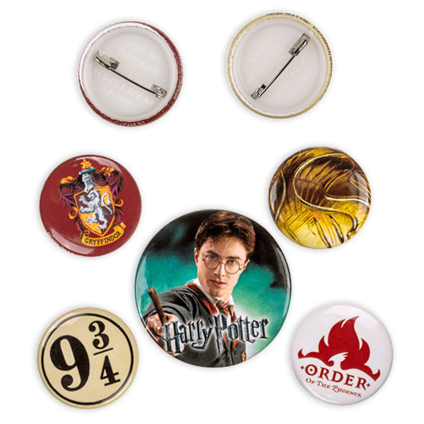 Harry Potter Button-Set, 5-teilig, Mitgebsel zur Hogwarts-Party