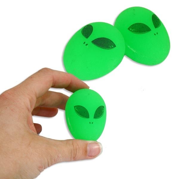 Alien-Flummi mit 2 Augen, 1 Stück Außerirdischer aus Gummi