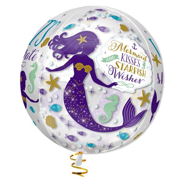 Ballonpost "Happy Birthday Meerjungfrau", XL Bubble-Ballon im Karton