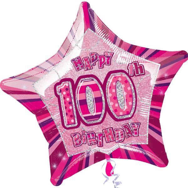 Folienballon Stern pink100 HapBirth. 45cm