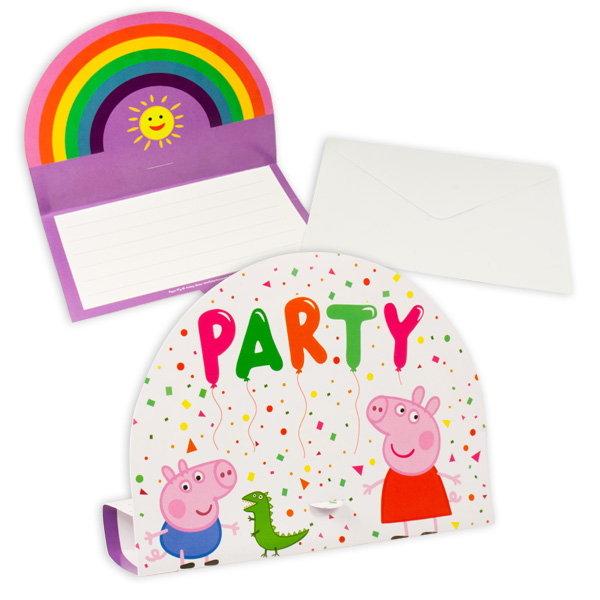 Einladungskarten Peppa Pig,8er,mit Umschlägen