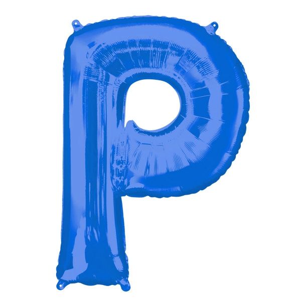 Folienballon Buchstabe "P" in Blau für Namen von Jubilaren, 81 × 60 cm