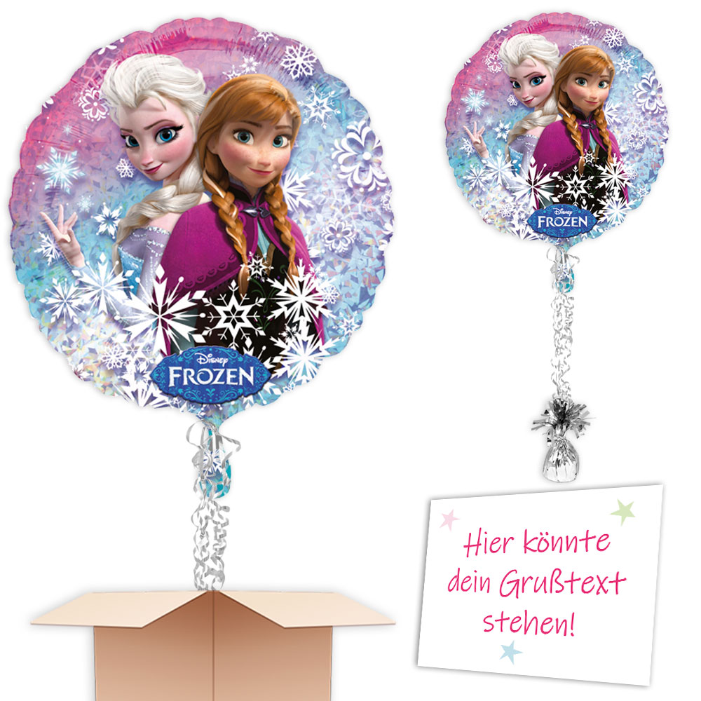 Ballongruß mit Frozen-Motiv verschenken, Anna & Elsa, Ø 35cm