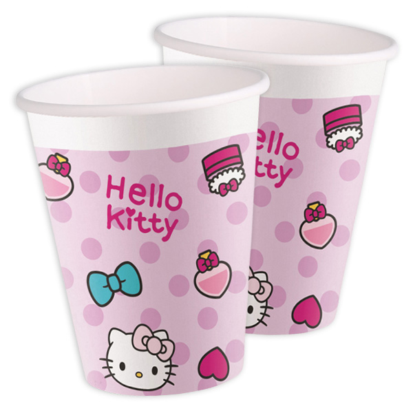 Hello Kitty Basic-Set Tischdekoset, 54-tlg. für 8 Kinder