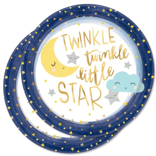 Twinkle - Little Star, 8 Teller, Ø 27cm, Babyparty