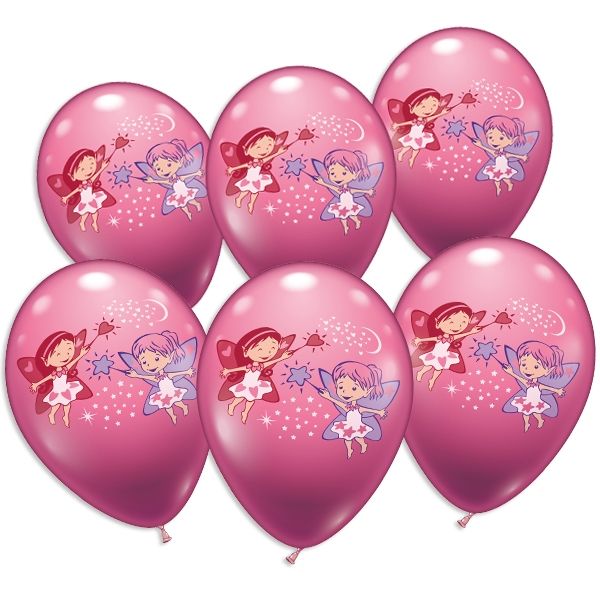 Kleine Feen, Luftballons im 6er Pack als süße Deko zur Feenparty, Latex