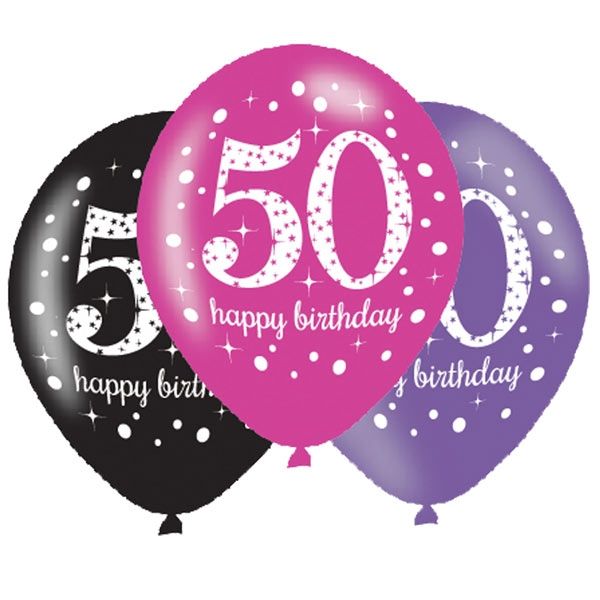Luftballons zum 50. Geburtstag, 6 Stk, 27,5cm