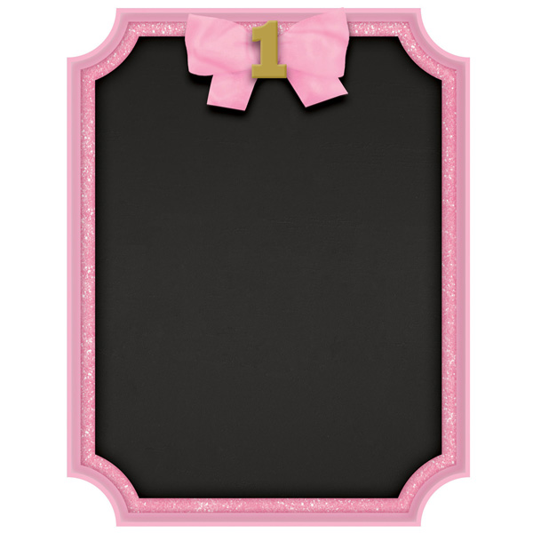 Kreidetafel-Schild zum 1. Geburtstag in pink, Holz, 23cm x 18cm