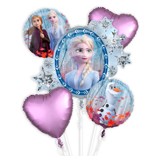 Frozen Ballon-Set, 5-teilig, mit XXL-Ballon und 4 kleinen Ballons