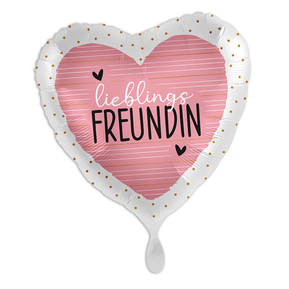 "Lieblingsfreundin", Herzballon im Geschenkpaket, 35cm x 33cm