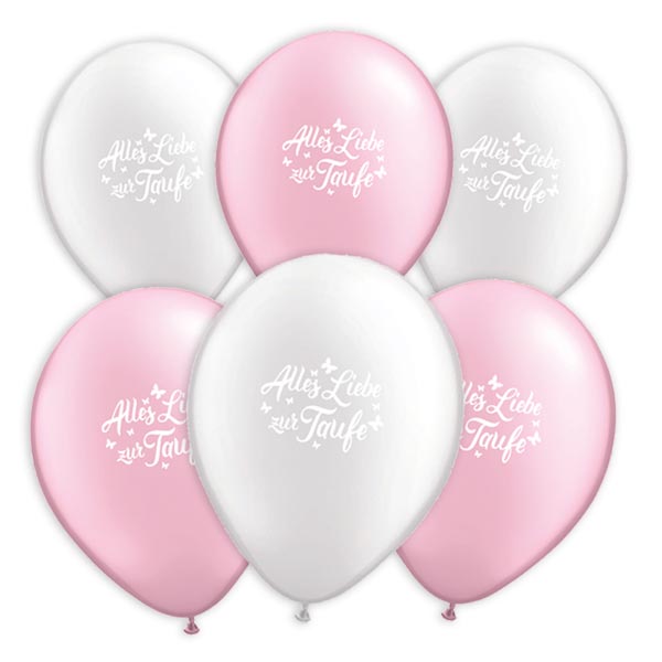 25 Latexballons, Alles Liebe zur Taufe, Ø 28cm