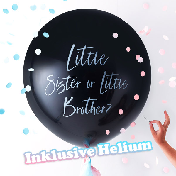 Ballongas-Set "Little Brother or Little Sister?" 30er Heliumgas + XXL Ballon