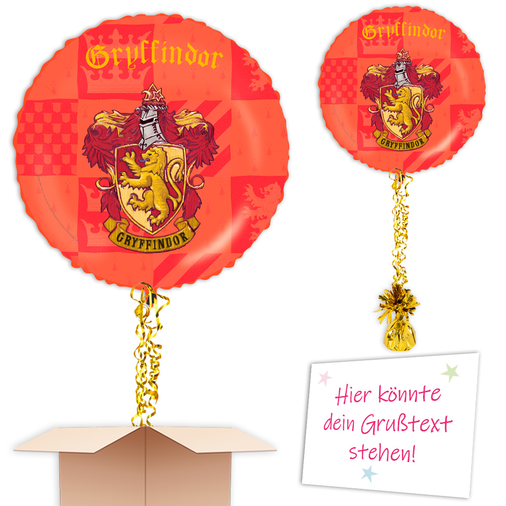 Harry Potter Ballon im Karton, Haus "Gryffindor" Ø 35cm