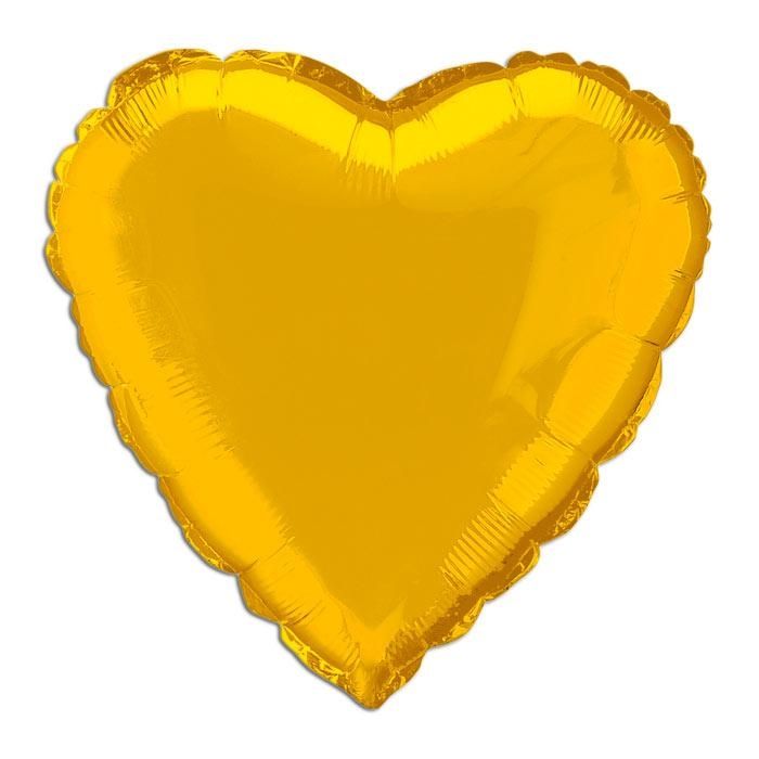 Folienballon goldenes Herz, 35cm für Goldkinder zum besonderen Jubiläum