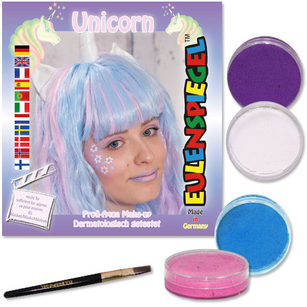 Schminkset "Unicorn" 4 Farben, 1 Pinsel