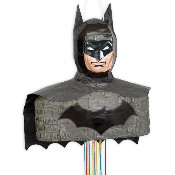 Batman Pull-Pinata mit 16 Bändern zum Ziehen, 40cm x 37cm