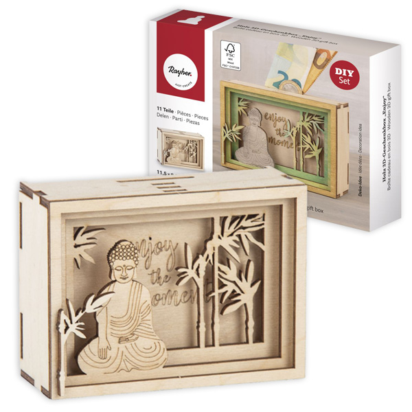 3D Geschenkbox, Enjoy, 11,5cm x 8,5cm, 11-tlg.