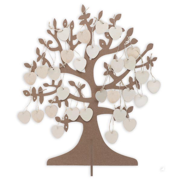 Baum des Lebens Gästebuch zur Babyparty o. Taufbaum mit 50 Herzen