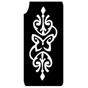 Tattooschablone Ornament 8,5cm, Schmetterling als Glitzertattoos