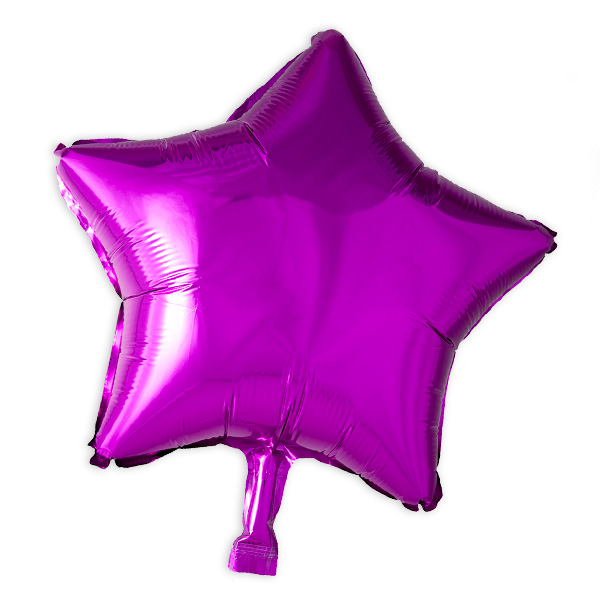 Folieballon Stern in fuchsia, 38cm, lose
