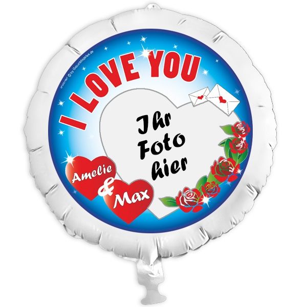 Geschenkballon mit Foto für Valentinstag oder Jahrestag