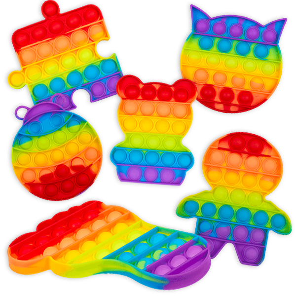 Fidget Pop Toy im Regenbogen-Look, 1 Stück