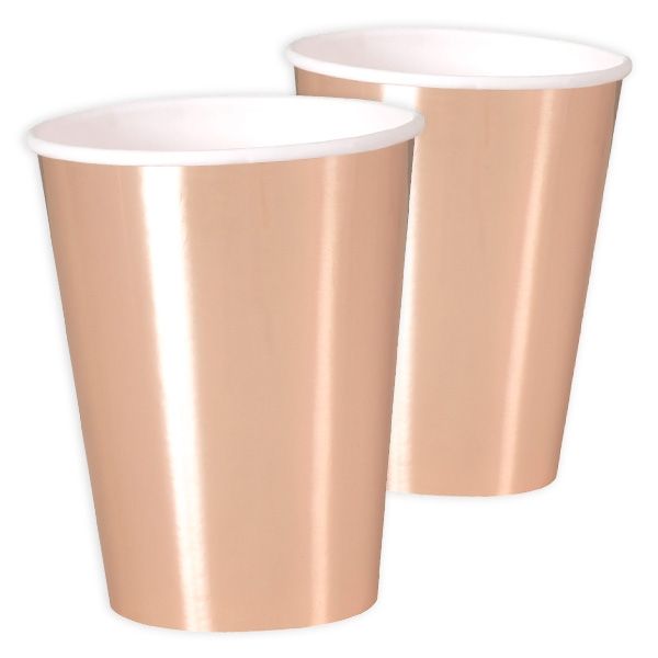 Maxi-Becher, metallic rose-gold, 8er Pack