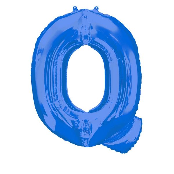 Folienballon Buchstabe "Q" in  Blau für personalisierte Ballondeko