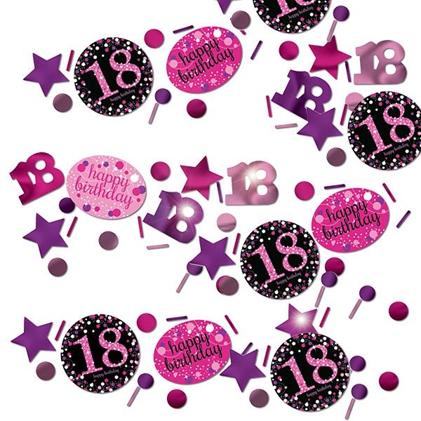 Sparkling Celebration Konfetti 18.Birthday, pink-schwarz, 34g