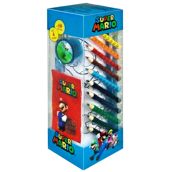 Super Mario Schreibwaren Set + Sticker und Poster, 35-teilig