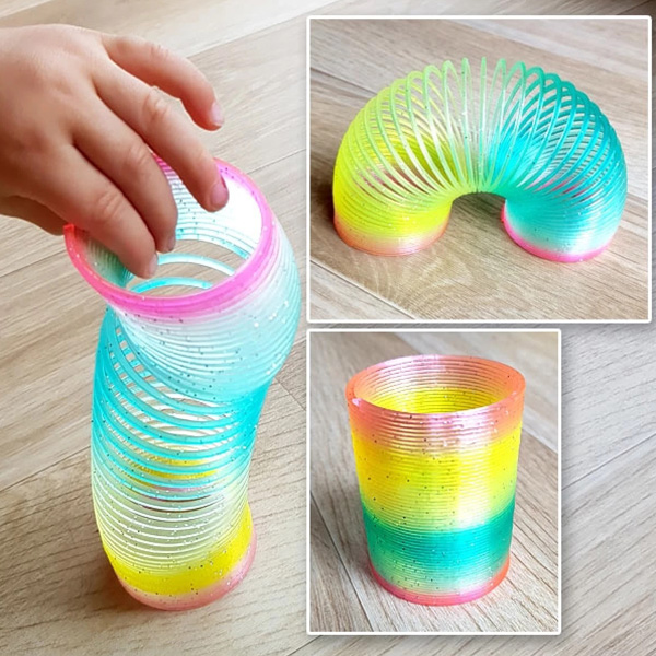 Spirale Glitzer, Regenbogenfarben, 6,5cm, Plastik