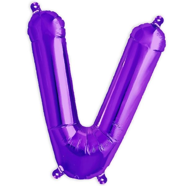 Folienballon Buchstabe V für Sprüche und Namen in Ihrer Partydeko, 41cm