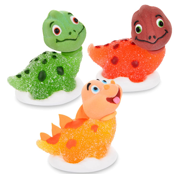 Dino Zuckerfiguren Set, 3 Dinosaurier aus Zucker für Torten- & Kuchendeko