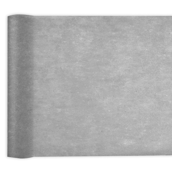 Tischläufer in grau aus Polyester, 25m x 30cm