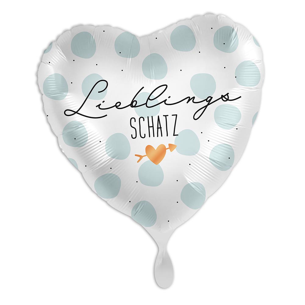 "Lieblingsschatz" Herzballon als Gruß, 35cm x 33cm