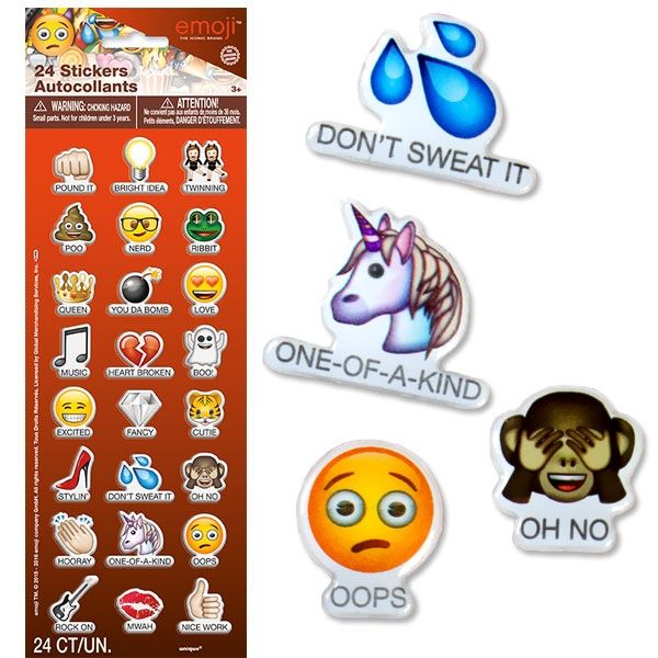 Emoji Sticker mit Sprüchen, 1 Bogen, echt witzige Ideen zum Aufkleben