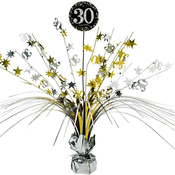 Sparkling Celebr. Tischkaskade 30. Geburtstag, golden, 46cm