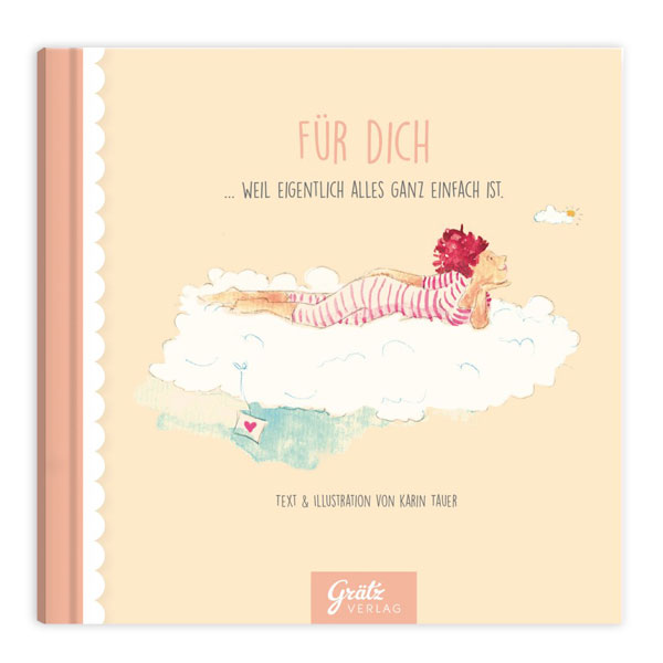 Geschenkbuch "Für dich" mit 48 Seiten Illustrationen und Motivationssprüchen